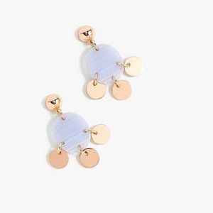 J. Crew Drop stone and disc earrings